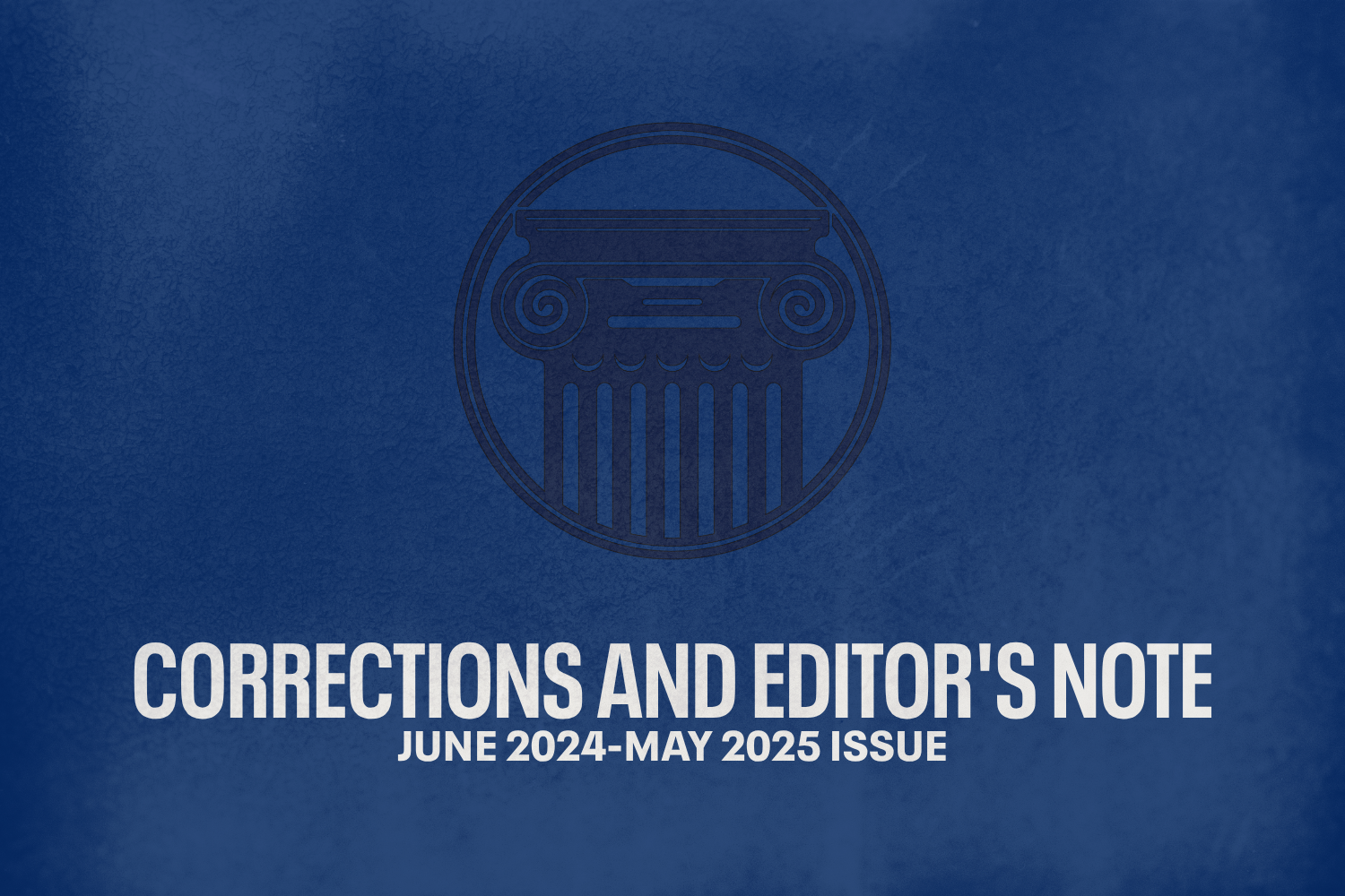Corrections and Editor's Note